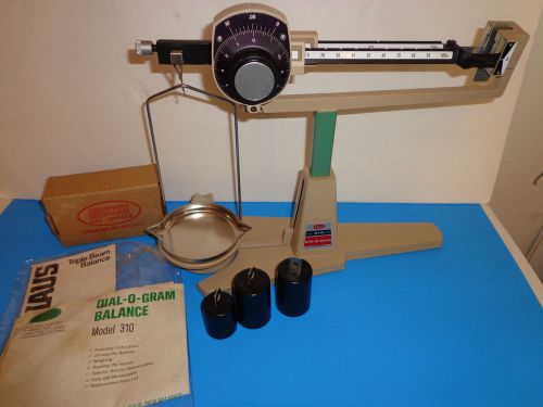OHAUS DIAL-O-GRAM 310 GRAM CAPACITY RELOADING SCALE w/ COUNTER WEIGHTS, MANUAL!!