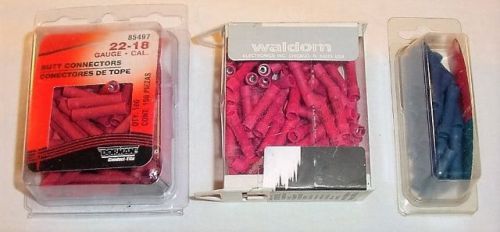 Lot unused butt connectors, for 22-18ga &amp; 16-14ga wire, and misc terminal asst for sale