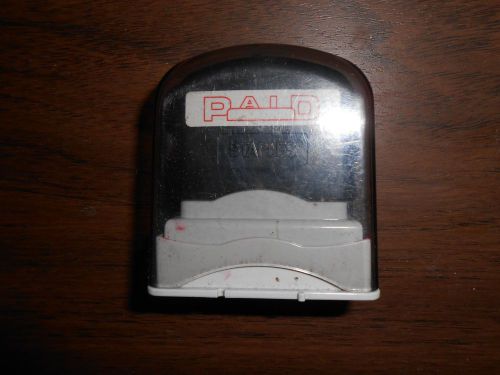 PAID Self Inking Rubber Stamp - Red Ink STAPLES