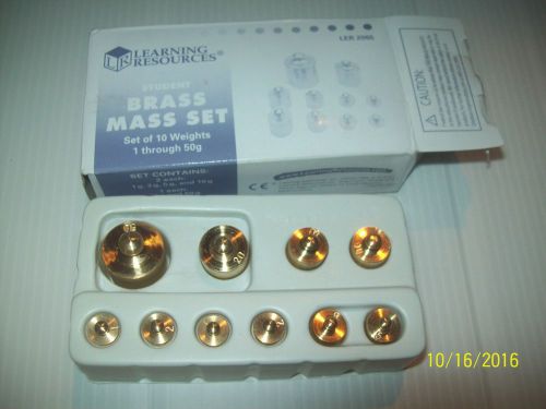 Learning Resources Student Physics Science 10 Weights Brass Mass Set-New