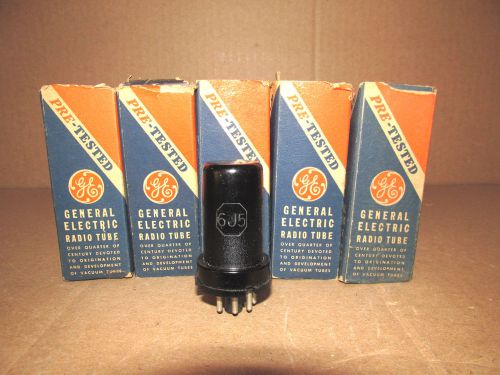 5 General Electric 6J5 Tubes NOS