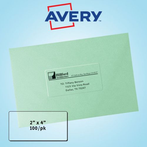 Avery Laser Mailing Labels 2 x 4 Clear 100ct