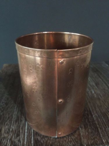 Modern artisan copper pen cup holder for sale