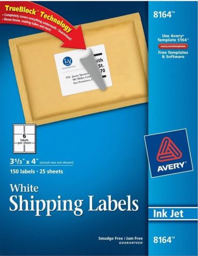 Avery 8164 Shipping Labels for Ink Jet Printers with TrueBlock Technology