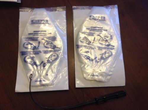 CPR Prompt 100 pk Adult/Child Face Shield Lung Bags Includes Insertion Tool -