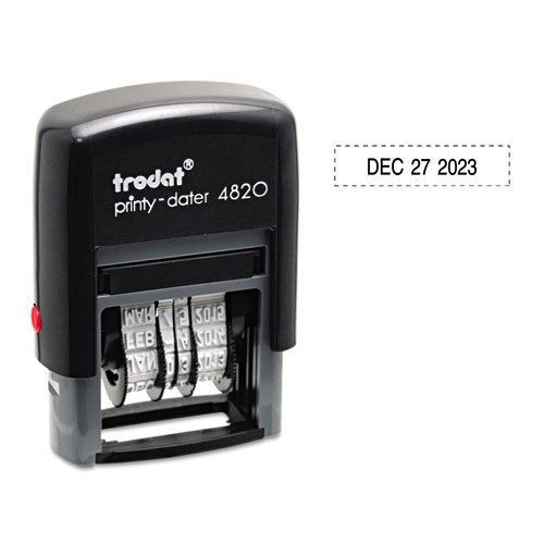 Trodat economy stamp, dater, self-inking, 1 5/8 x 3/8, black for sale
