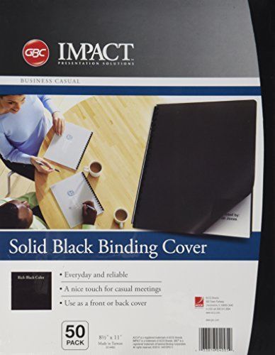 GBC Solids Standard Presentation Covers, Non-Window, Square Corners, Black, 50