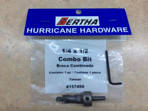 BERTHA Hurricane Hardware  1/4 x 1/2 Combo Drill Bit #157450