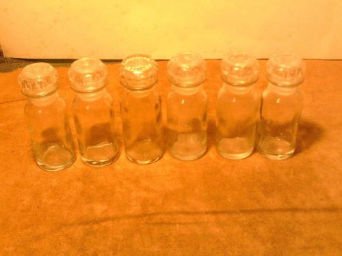 Lot of 6 Glass Vials with polyurethane stopper