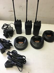 3 Used Motorola CP200 UHF 4 Ch Radios With Chargers Very Clean In Good Condition