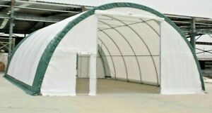 NEW 30X65X15 CANVAS FABRIC BUILDING SHELTER CARPORT BOAT STORAGE BARN PORTABLE