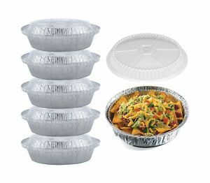 55 Pack - 7 Inch Round Aluminum Pans, with Clear Plastic Lids. Round Tins for...