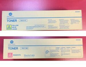  NEW GENUINE KONICA MINOLTA TONER TN 711 M / Y  