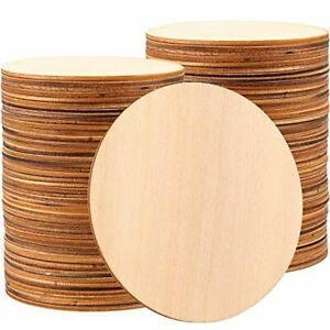 ZEONHAK 100 Pack 4 Inches Wood Circle for Craft, Natural Unfinished Wood Rounds,