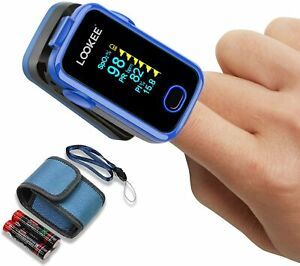LOOKEE Premium Fingertip Pulse Oximeter Blood Oxygen Saturation Monitor with Ala