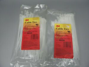 TWO 100 COUNT BAGS 3M 06226 8&#034; CABLE TIES 50 LB STRENGTH FLAT NYLON NEW