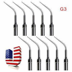 10X Dental Ultrasonic Piezo Scaler Scaling Tips G3 Hanpiece Fit EMS Cavitron HOT