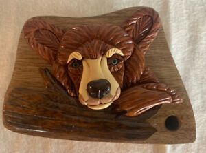 Unique Handcrafted Bear Desk Organizer/Pen Sticky Note Holder made in Vietnam