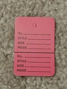 Unstrung Pink Flamingo Perforated Coupon Price Tags 1 1/4 x 1 7/8 1,000 Open box