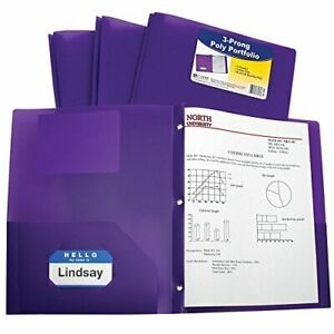C-Line Two-Pocket Heavyweight Poly Portfolio with Prongs For Letter Size Pape...