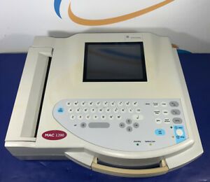 GE MAC 1200 PORTABLE INTERPRETIVE RESTING ECG MACHINE W/POWER CORD CABLE!!