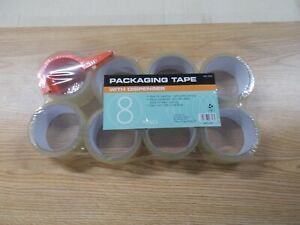 PACKAGING TAPE  WITH DISPENSER   8 CLEAR ROLLS - DYNAFORGE, MaxEnergy. or Sontax