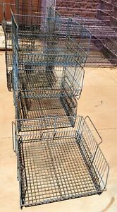 Vintage Small Industrial Metal Stackable Storage Bins Business/Home/Garage