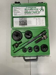 Briefly Used GREENLEE &#034;SLUG BUSTER&#034; KNOCK OUT PUNCH SET #7238SB w/ Wrench Driver