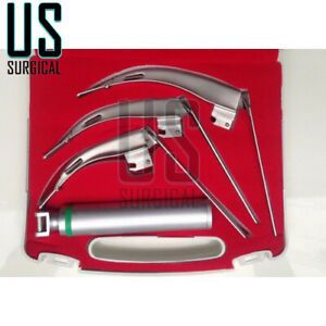 MCCOY FLEXI-TIP FIBEROPTIC LED Laryngoscope SET-BLADE # 2 &amp;3 &amp;4,MEDIUM