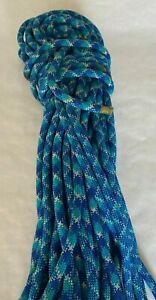 Retired Blue 1/2&#034; x 135 Foot Arborist tree climbing rope 16 strand braided 