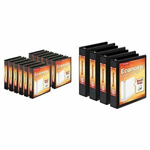 Cardinal Economy 3-Ring Binders 1.5&#034; Round Rings Holds 350 Sheets Black Carto...