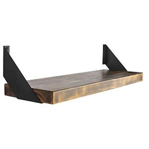 Iron 6 inch Shelf Brackets Flat Angle Curved Black Floating Industrial Shelves 2