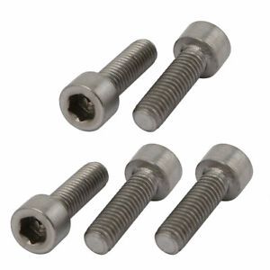 5 Pcs M6x20mm Thread Hex Socket Drive Cap Head Titanium Screw