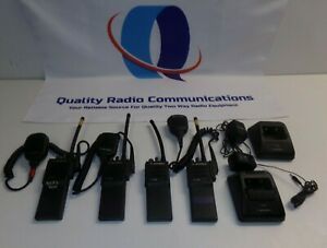 Lot of FOUR Motorola HT1000 136-174 MHz VHF 16 Ch Two Way Radios H01KDC9AA3DN