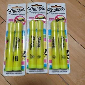 Sharpie Highlighter Fluorescent Yellow Markers 3 Packs 6 Markers Total