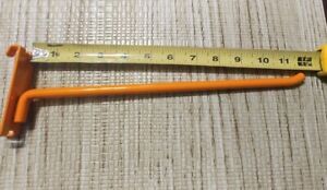 12 - 12&#034; Wire Slat Grid Peg Gridwall hooks heavy duty 3/8&#034; painted orange.