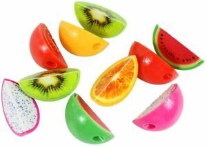 Pencil Sharpeners Creative Cartoon Fruit Shape Plastic Pencil Sharpener 15pcs