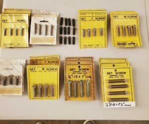 Square head set screws lot of 108 (9 different sizes)