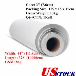 US Stock HanJi Dye Sublimation Paper 86g 44&#034; x 328 for Heat Transfer Printing
