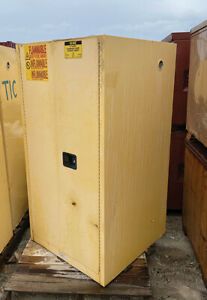 Uline H-1565M-Y - CABINET 60 GAL. FIRE PROOF # 876000 W/ MANUAL DOORS