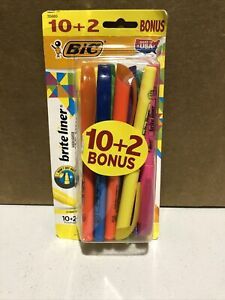 BIC BRITE LINER CHISEL TIP 10+2 BONUS MULTI-COLOR