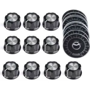10pcs Adjustable Rotate Button Potentiometer Control Knobs and 10pcs 0-100 Scale