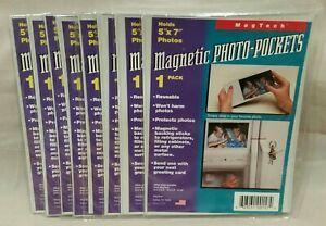 Magnetic Photo Pocket, Magtech, 8pcs. 5&#034;7&#034; Picture Frame, White        -C1