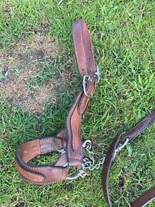 Bely Cook scalloped leather calf show halter w/lead US made