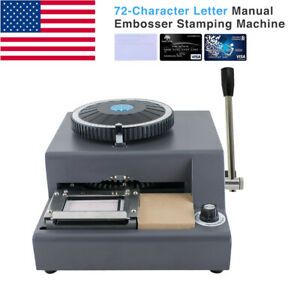 72 Character Letter Manual Embosser Stamping Machine PVC Credit Card DIY Maker