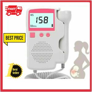 Heart Rate Monitor Home Pregnancy Baby Fetal Sound Detector Display Strap Watch