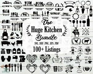 Kitchen Svg Bundle - 80+ High Quality Images- SVG CUT Files DXF/PDF/SVG/EPS/PNG