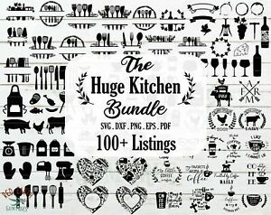 Kitchen Svg Bundle - 80+ High Quality Images- SVG CUT Files DXF/PDF/SVG/EPS/PNG