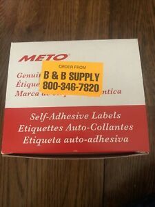 Meto Self Adhesive Labels Orange with Ink Roller
