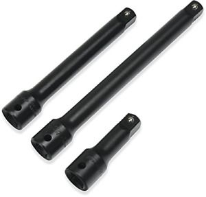 EPAuto 1/2-Inch Drive Impact Socket Extension Bar Set, Cr-V, 3 Pieces